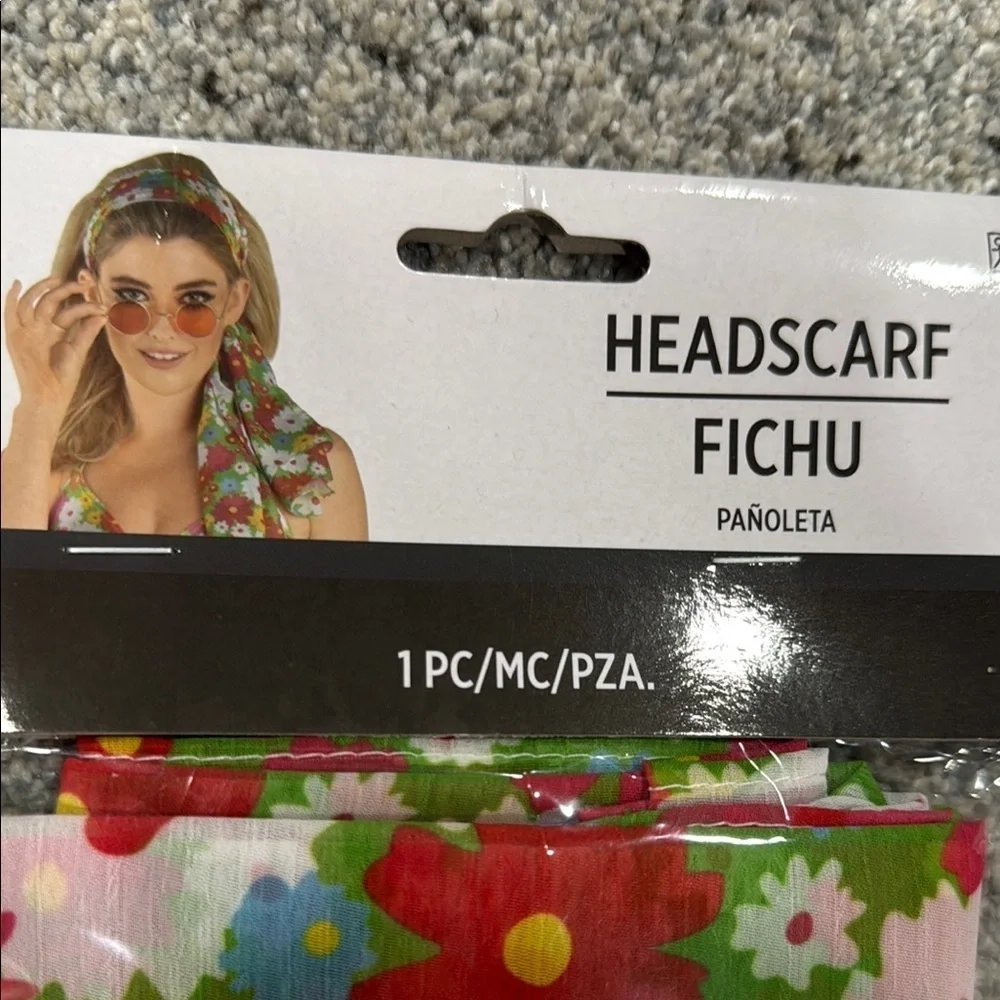 Floral Headscarf with Multicolor Flowers